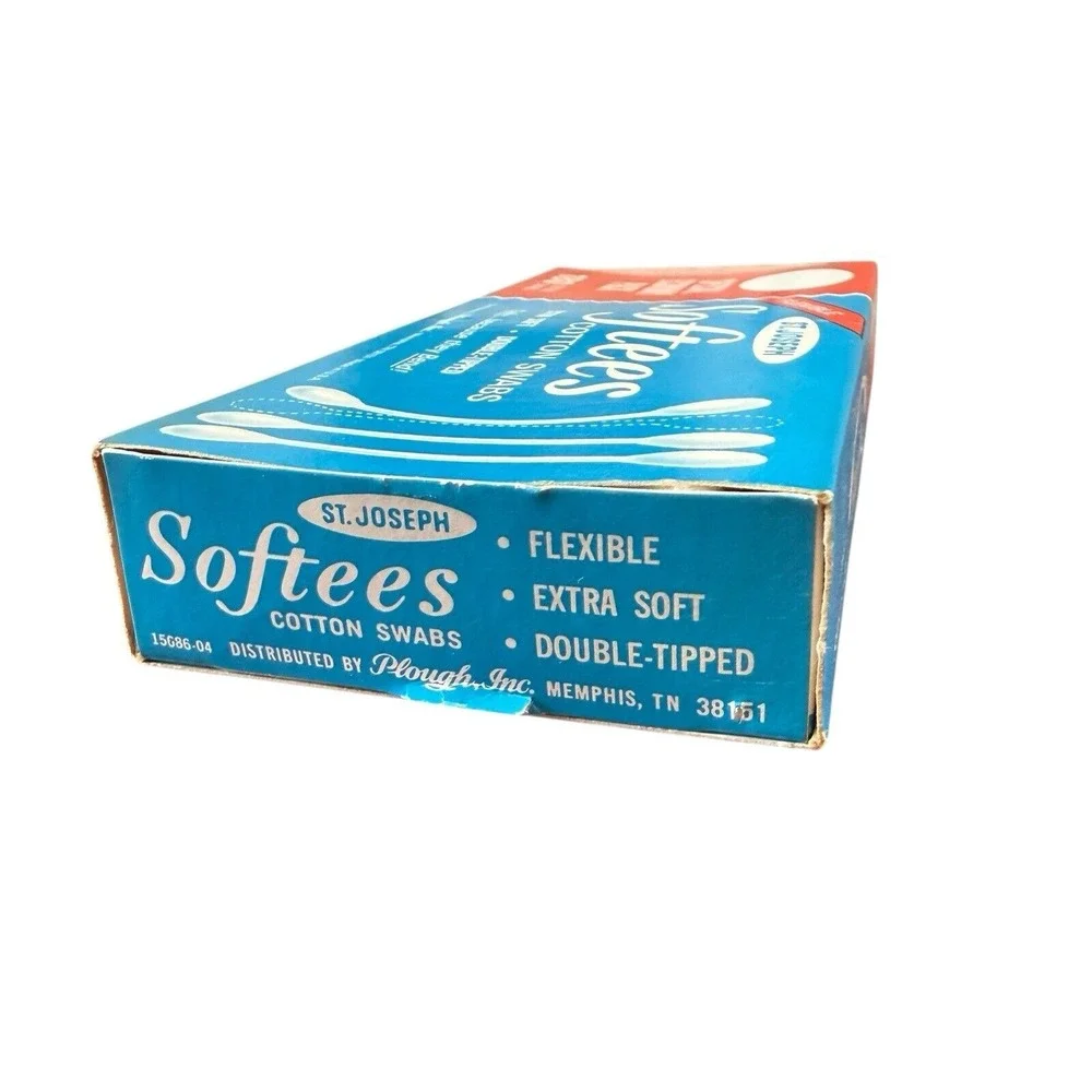 Vintage 70s 80s St Joseph SOFTEES Cotton Swabs Flexible Original Box Almost Full